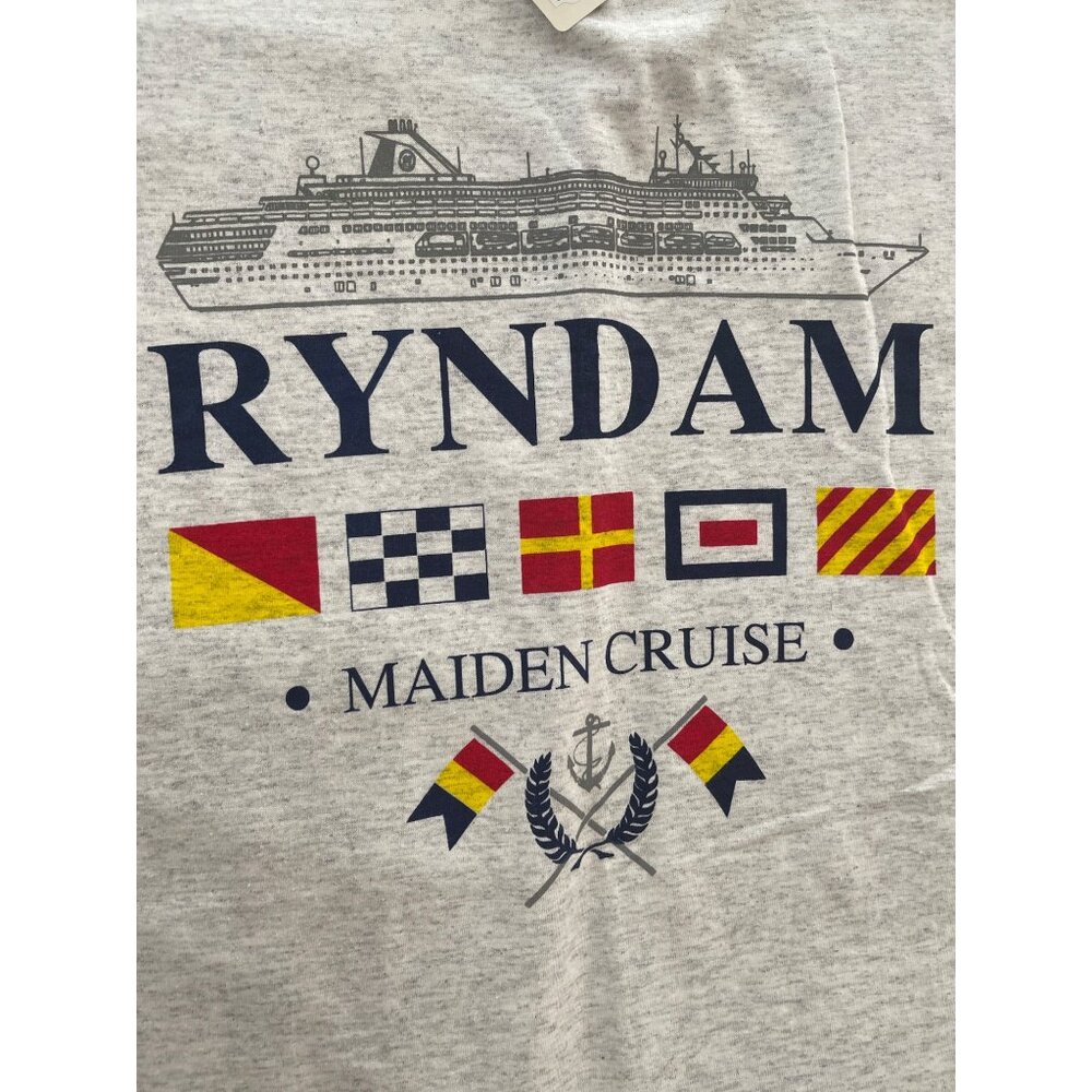 Cruise Line Holland America Ryndam Flag 1994 Maiden Voyage XL Cotton T Shirt VTG - Picture 2 of 9